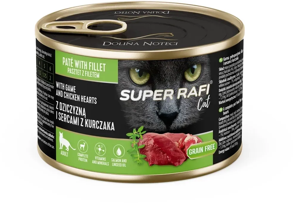 DOLINA NOTECI Super Rafi Cat P&F mit Wildfleisch und Hühnerherzen 185g