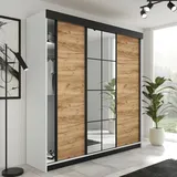 kier furniture Schiebetürenschrank Lamaro 250 x 205 x 59 cm Weiß/Eiche