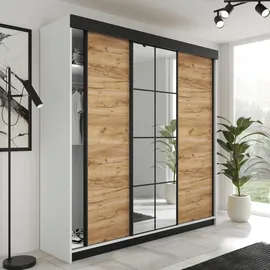 kier furniture Schiebetürenschrank Lamaro 250 x 205 x 59 cm Weiß/Eiche
