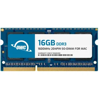 OWC 16.0GB PC3-12800 DDR3L 1600MHz SO-DIMM 204 Pin CL11 Memory Upg. Kit 1 x 16 GB DDR3 1600 MHz, DDR3-RAM, SO-DIMM), RAM