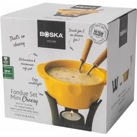 boska food tools Boska Fondueset Mini Cheesy - Fondue - Für Käsefondue - 300 ml - Spülmaschinenfester Fonduetopf - Dutch Fondue - Gelb/Schwarz