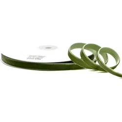 10mm Samtband 10m Schmuckband Geschenkband Schleifenband Stoffband Uni Moosgrün