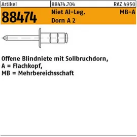 Gesipa Blindniete Alu/Niro Flachrundkopf 3,2 x 11 1000 Stück