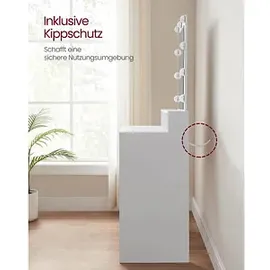 VASAGLE Schminktisch weiß rechteckig, Wangen-Gestell weiß, 80,0 x 40,0 x 145,0 cm