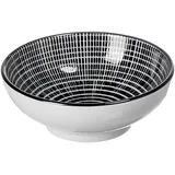Geschirr Takeo Stripes Schale flach Schwarz 8 cm