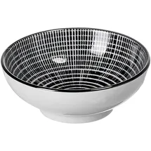 Geschirr Takeo Stripes Schale flach Schwarz 8 cm