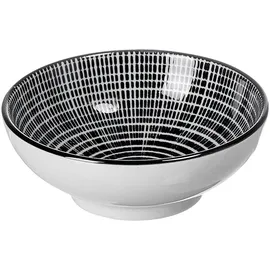 Geschirr Takeo Stripes Schale flach Schwarz 8 cm