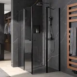 HSK Exklusiv 2.0 Eckeinstieg mit Pendeltür 90 x 90 cm schwarz/transparent 4825018-68-120