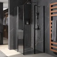 HSK Exklusiv 2.0 Eckeinstieg mit Pendeltür 90 x 90 cm schwarz/transparent 4825018-68-120
