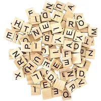 ASPIRE UK 200 Stück Holz Alphabet Buchstaben Fliesen Set, Naturholz Scrabble Stil Buchstaben für Rechtschreibung, Wortspiele, Phonik Lernen, Kunst & Handwerk, DIY Namensbretter & Home Decor