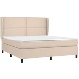 vidaXL Boxspringbett Matratze Cappuccino-Braun 160x200 cm Kunstleder