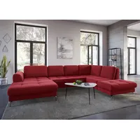 sit&more Wohnlandschaft SIT & MORE "Bendigo U-Form", rot, B:332cm H:84cm T:226cm, Sofas, Wohnlandschaft, inklusive Sitztiefenverstellung, Bodenfreiheit 12 cm, in 2 Fußfarben
