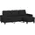 vidaXL 3-Sitzer-Sofa mit Hocker Schwarz 180 cm Stoff