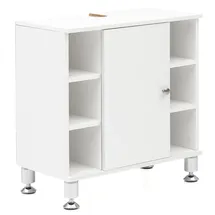 KADIMA DESIGN Waschbeckenunterschrank Weiß 60 cm breit mit Tür, Fächern und Ablage