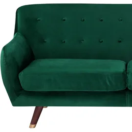 Beliani Sofa 3-sitzer Bodo Samtstoff Smaragdgrün
