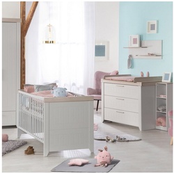 roba® Babymöbel-Set Helene, (Spar-Set, 2-St., Kinderbett, Wickelkommode), mit Kinderbett & Wickelkommode; Made in Europe grau