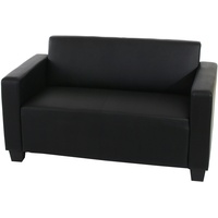 Mendler Modular 2er Sofa Couch Lyon Loungesofa Kunstleder 136cm ~ schwarz