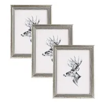 Woltu Bilderrahmen 10x15cm 3er Set Fotorahmen Holzrahmen mit Passepartout,