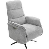 luma-home TV-Relaxsessel B74/H108/T89 cm mit zweimotorischer Verstellung, elektrische Relaxfunktion, Heizung im Rücken, Massagefunktion, Federkern und Wellenunterfederung, Chenille-Bezug in Grau