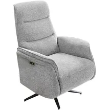 luma-home TV-Relaxsessel B74/H108/T89 cm mit zweimotorischer Verstellung, elektrische Relaxfunktion, Heizung im Rücken, Massagefunktion, Federkern und Wellenunterfederung, Chenille-Bezug in Grau