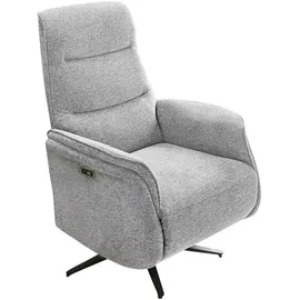 luma-home TV-Relaxsessel B74/H108/T89 cm mit zweimotorischer Verstellung, elektrische Relaxfunktion, Heizung im Rücken, Massagefunktion, Federkern und Wellenunterfederung, Chenille-Bezug in Grau