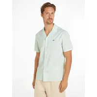 Tommy Jeans Kurzarmhemd TOMMY JEANS "TJM LINEN BLEND CAMP SHIRT EXT" Gr. M, N-Gr, grün (opal grün) Herren Hemden