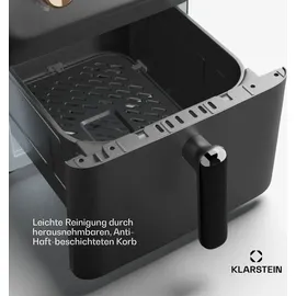 Klarstein AeroCrisp 9 Heißluftfritteuse, 1900 W, 9 Liter, Drehknöpfe Schwarz