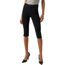 Vero Moda Damen Bermuda VMJUNE Slim Fit Schwarz 10279513 Normaler Bund Reißverschluss S