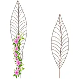 Relaxdays Rankhilfe Blatt 2er Set 2 Größen Metall Braun