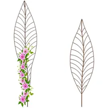 Relaxdays Rankhilfe Blatt 2er Set 2 Größen Metall Braun