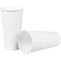 500 Pappbecher, weiß, 0,5l, ca. 340g/m2, mit PE-Beschichtung Einweg Becher