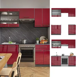Vicco Küchenzeile Fame-Line 200 cm bordeaux hochglanz