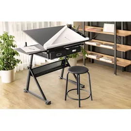 FROMM & STARCK Zeichentisch - 115 x 60 cm - neig- und höhenverstellbar mit Hocker