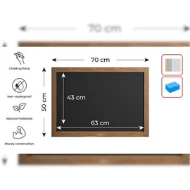 ALLboards Kreidetafel mit Holzrahmen 70x50cm
