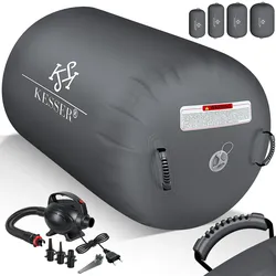 KESSER® Aufblasbare Air Roll Airtrack, Gymnastik-Rolle   inkl. Tragetasche & elektr. Luftpumpe   Barrel Gymnastik Tumbling   Yoga Gymnastik Rolle Gymnastikmatte, Fitnessrolle