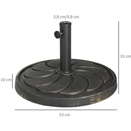 Outsunny Schirmständer 18 kg Kunstharz Ø 38/48 mm Bronze