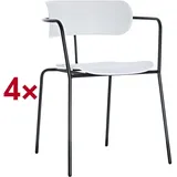 Paperflow meet 4er-Set Besucherstuhl Bistro Kunststoff VE=4 Stück weiß