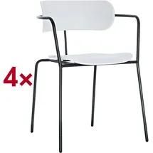 Paperflow meet 4er-Set Besucherstuhl Bistro Kunststoff VE=4 Stück weiß
