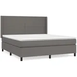 vidaXL Boxspringbett mit Matratze Grau 160x200 cm Kunstleder1466339