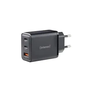Intenso W65ACC GaN schwarz USB Ladegerät 65 W 1x USB-A, 2x USB-C® Schwarz Innenbereich GaN, USB Power Adapter USB-A/2x 65W Black