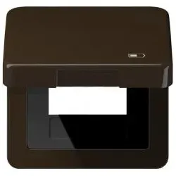 Jung Klappdeckel inkl. Zentralplatte, Symbol Charger, Serie CD (braun)