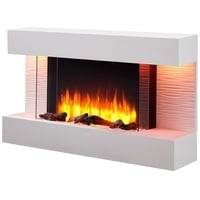 Balderia Elektrokamin Elis, Wandkamin mit Heizung 2000W, 3D-Flammeneffekt, LED-Beleuchtungs, Fernbedienung, Timer, Thermostat weiß