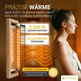 Artsauna Trondheim120 Natur mit Vollspektrumstrahler und LED-Beleuchtung