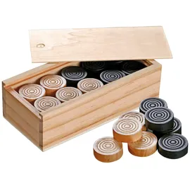 Philos 3052 - Spielsteine für Dame und Mühle, 30 mm, Holz