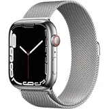 GPS + Cellular 45 mm Edelstahlgehäuse silber, Milanaise Armband silber
