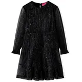 vidaXL Blusenkleid Kinderkleid mit Langen Ärmeln Schwarz 128