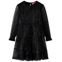 vidaXL Blusenkleid Kinderkleid mit Langen Ärmeln Schwarz 128