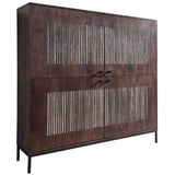 G+K Möbelvertriebs GmbH G + K Highboard DALAMON, Mangoholz massiv lackiert - Steinfurnier - 148 x 148 cm