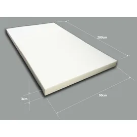 sunnypillow Schaumstoffplatte Schaumstoff Zuschnitt 90 x 200 x 3 cm RG 14/18 Topper Matratzen in vielen Größen zur Auswahl