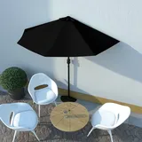 YITHOPI Halbschirm 270 x 135 x 245 cm (L x B x H) Halb-Sonnenschirm Balkonschirm Kurbelschirm Schirm Halbrund Stahl, Mit Lüftung und Kurbelsystem,Schwarz